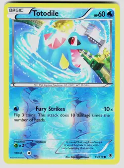 TOTODILE 15/119 C PHANTOM FORCES POKEMON REVERSE HOLO NM/M - Image 1