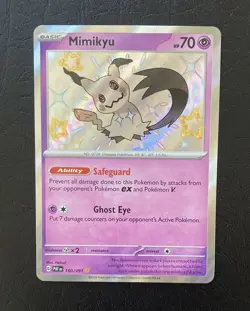 POKEMON MIMIKYU #160/091 PALDEAN FATES BABY SHINY RARE - ENGLISH NM PACK FRESH - Image 1