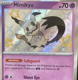 POKEMON MIMIKYU #160/091 PALDEAN FATES BABY SHINY RARE - ENGLISH NM PACK FRESH - Image 2