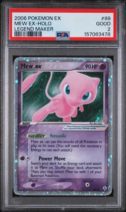 PSA 2 2006 Pokemon EX Legend Maker Mew EX Holo Foil 88/92 Rare 🔥✅ - Image 1