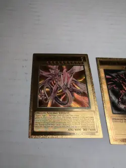 Yugioh Custom Gold Foil Card Red-Eyes Black Dragon Lot For Art Purposes  - Image 2