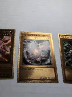 Yugioh Custom Gold Foil Card Red-Eyes Black Dragon Lot For Art Purposes  - Image 4