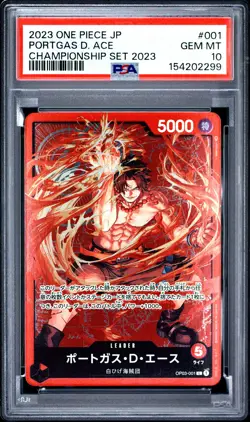 2023 ONE PIECE JAPANESE PROMOS CHAMPIONSHIP SET 2023 #001 PORTGAS D. ACE PSA 10 - Image 1