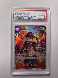 2024 One Piece TCG Monkey D. Luffy SR Foil PSA 10 (Treasure Booster Set, Promo) - Image 1