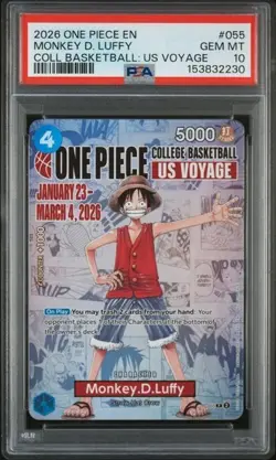 PSA 10 2026 ONE PIECE PROMOS COLLEGE BASKETBALL: US VOYAGE MONKEY D. LUFFY - Image 1