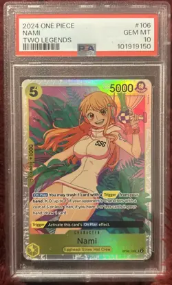 NAMI 106 One Piece OP08 Two Legends PSA 10 GEM MT Full Art Holo Foil 🔥 - Image 1