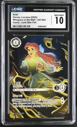 2025 Disney Lorcana - ARIEL 241/204 Whispers in the Well Lore Star Foil - CGC 10 - Image 1