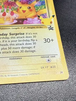 Pokemon Pikachu TCG Birthday Celebrations Classic Collection Holo Card 24/53 - Image 4