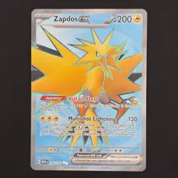 Pokemon TCG Card Zapdos ex 192/165 Scarlet Violet 151 Full Art Holo - NM - Image 1