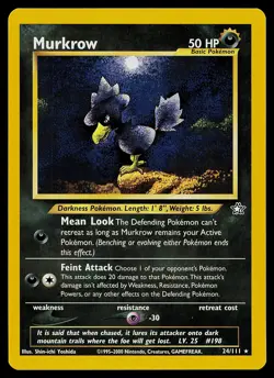 Pokemon Card - Murkrow Neo Genesis 24/111 Rare - Image 1