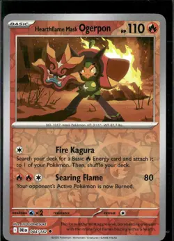 Pokemon Hearthflame Mask Ogerpon 044/182 Destined Rivals Reverse Holo 3 Card Lot - Image 1