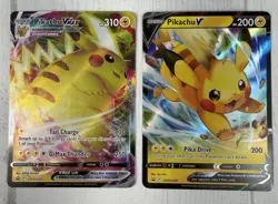 Pokemon Card TCG - Pikachu V & VMAX SWSH285 SWSH286 Black Star Promos - NM - Image 1