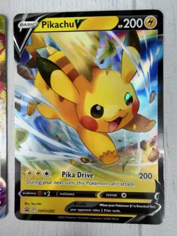 Pokemon Card TCG - Pikachu V & VMAX SWSH285 SWSH286 Black Star Promos - NM - Image 5