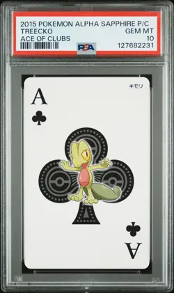 2015 POKEMON ALPHA SAPPHIRE PLAYING CARDS ACE OF CLUBS TREECKO PSA 10 - Image 1