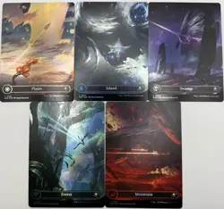 MTG Edge of Eternities Foil Full Art Borderless Land Set #262-266 Pack Fresh NM - Image 1