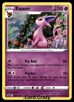 Espeon SWSH174 - Black Star Promo - Cosmos Holo Pokemon Card - Light Play (LP) - Image 1