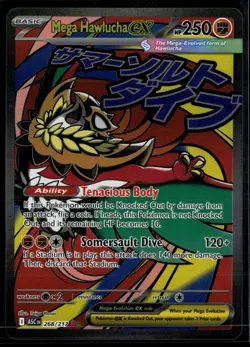 Mega Hawlucha ex 268/217 Ascended Heroes Mega Attack Rare Pokemon - Image 1