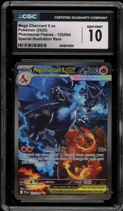 Pokemon Mega Charizard X ex Phantasmal Flames SIR #125 CGC 10 Gem Mint - Image 1