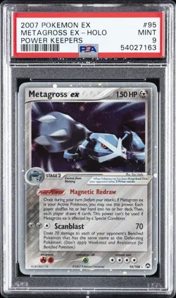 2007 POKEMON EX POWER KEEPERS #95 METAGROSS EX-HOLO PSA 9 - Image 1