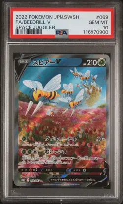 BEEDRILL V 069 PSA 10 2022 SWORD SHIELD SPACE JUGGLER JAPANESE POKEMON - Image 1