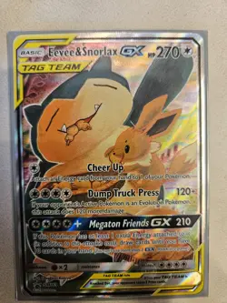 Pokemon TCG 2019 Eevee & Snorlax GX SM169 SM Promos Holo Card - Image 1