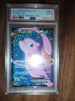 Pokemon TCG B & W Mew EX Full Art Leg. Treasure Radiant Coll. PSA 4 - Image 1