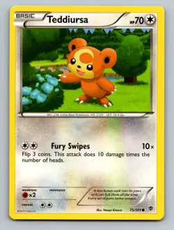 Teddiursa 75/101 Common Plasma Blast Pokemon Near Mint - Image 1
