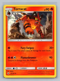 Torracat 25/149 Uncommon SM Base Set Pokemon Near Mint - Image 1