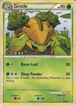 Grotle 31/95 Uncommon HGSS Unleashed Pokemon Moderately Played - Image 1