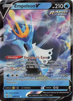 Empoleon V 040/163 Holo V Rare Battle Styles Pokemon Lightly Played - Image 1