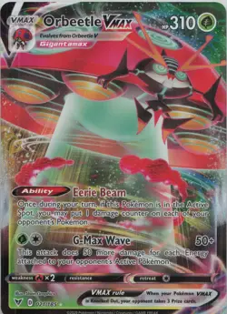 Orbeetle VMAX 021/185 Holo VMAX Rare Vivid Voltage Pokemon Near Mint - Image 1