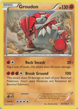 Groudon 84/160 Rare Primal Clash Pokemon Near Mint - Image 1