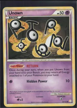 Unown 54/123 Uncommon HeartGold & SoulSilver Pokemon Lightly Played - Image 1