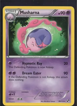 Musharna 49/114 Rare Black & White Pokemon Moderately Played - Image 1