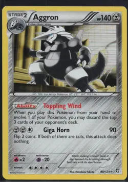Aggron 80/124 Holo Rare Dragons Exalted Pokemon Lightly Played - Image 1