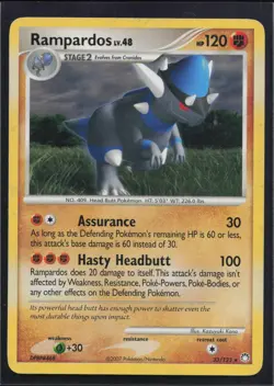Rampardos 33/123 Rare Mysterious Treasures Pokemon Heavily Played - Image 1