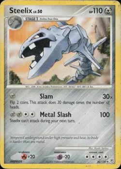 Steelix 38/130 Rare Diamond & Pearl Pokemon Damaged - Image 1