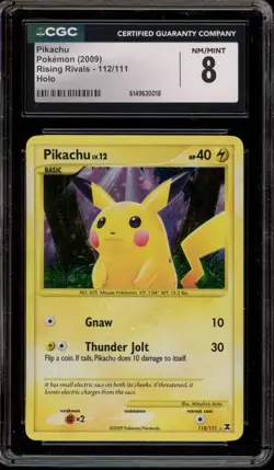 Pokemon Pikachu Rising Rivals Holo Secret Rare #112 CGC 8 - Image 1