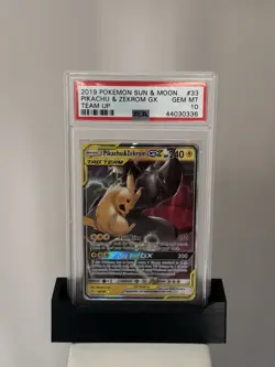 2019 POKEMON SUN & MOON TEAM UP #33 PIKACHU & ZEKROM GX TEAM UP PSA 10 - Image 1