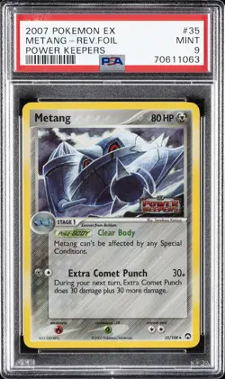 2007 POKEMON EX POWER KEEPERS #35 METANG-REVERSE FOIL PSA 9 - Image 1