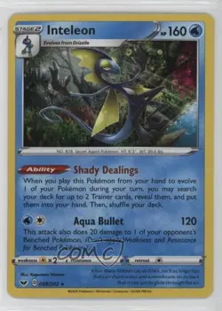 Inteleon (Cosmos Holo) Holo Pokemon Sword & Shield #058 - Image 1