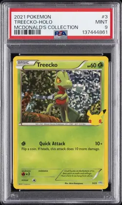 2021 POKEMON MCDONALD'S COLL #3 TREECKO-HOLO PSA 9 - Image 1