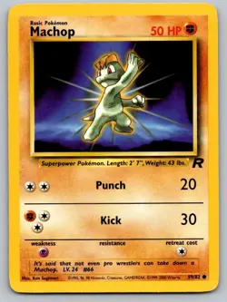 Machop 59/82 Common Team Rocket Pokemon Unlimited Lightly Played - Image 1