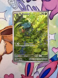 Pokemon Bulbasaur 166/165 SV Scarlet & Violet 151 IR Full Art Holo Eng 70HP - Image 1