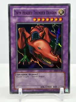 Yugioh Twin-Headed Thunder Dragon Metal Raiders MRD-E120 Unlimited Super Rare - Image 1
