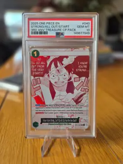 One Piece I Know You're Strong, Go All Out Foil PSA 10 3rd Anv OP13-040 2025 - Image 1
