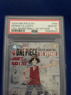 2026 One Piece Monkey D. Luffy P-055 College Basketball Voyage PSA 10 - Image 3