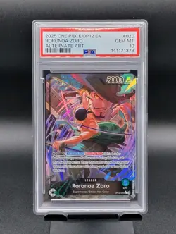 RORONOA ZORO ~ OP12-020 Legacy of the Master (Alternate Art) Foil ~ PSA 10 💎 - Image 1