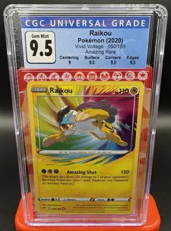 Pokemon TCG Raikou Vivid Voltage Holo Card 050/185 Amazing Rare GEM MINT CGC 9.5 - Image 2