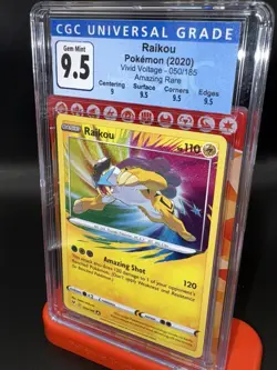 Pokemon TCG Raikou Vivid Voltage Holo Card 050/185 Amazing Rare GEM MINT CGC 9.5 - Image 3